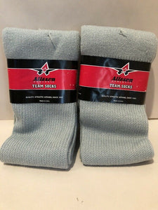 2 Pairs ALLESON ATHLETIC TEAM SOCKS Silver  SZ 10-13 Baseball NEW