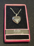 Heart Picture Locket With Love Necklace 16-18" Chain Evelyn