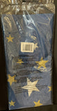 Navy Blue Gold and Silver Stars Plastic Tablecoth 54" x 108" Party Tableware