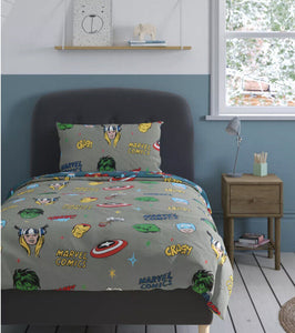 M&S Marvel Comics Cotton Blend Kids Single Duvet & Pillow Case Bedding