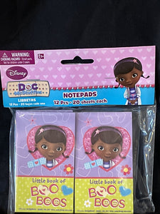 Doc McStuffins 12pc Little Book Of Boo Boos Notepads Party Favors