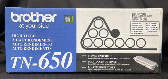 Genuine Brother TN-650 High Yield Toner Cartridge Black