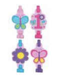 Girl 1st Birthday Flower & Butterfly Blowout Favors 8 Ct