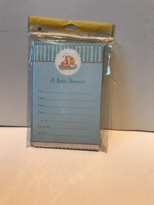 American Greetings "A Baby Shower" Blue Invitation 10 Ct NEW