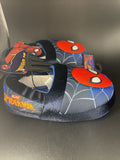 Spiderman Face Pose On Web Plush Foam Toddler Slippers No Slip Bottom SizeL 9/10 Marvel