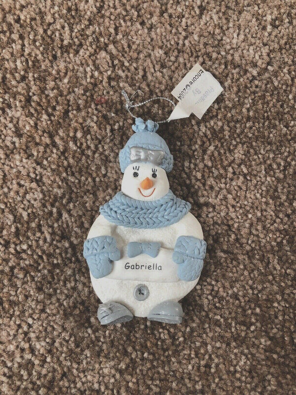 Snow Buddies Gabriella Personalized Snowman Ornament NEW