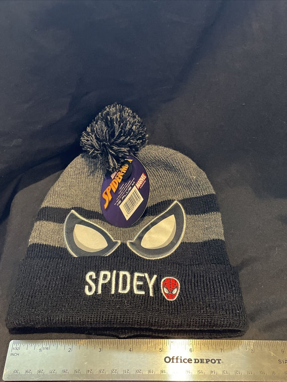 Spiderman Youth Winter Pom Hat  w/ Embroidered Logo