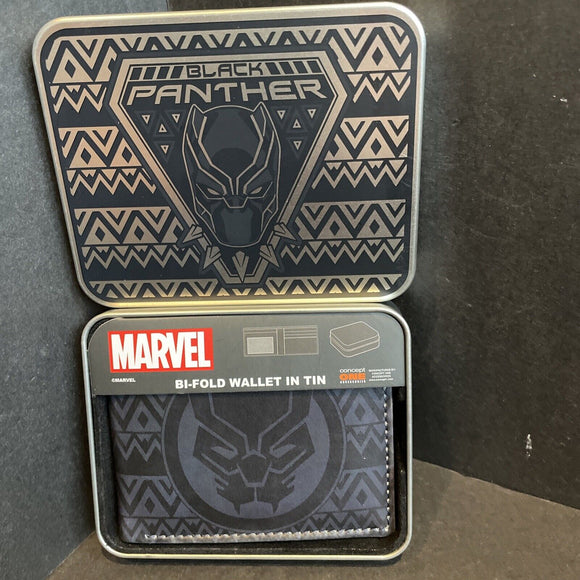 Marvel Black Panther Bi-Fold Wallet With Gift Tin Box Concept One