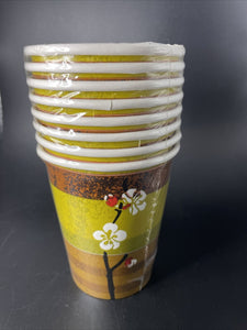 Batik Blossom Design Hot/Cold Cups 9oz 8Ct