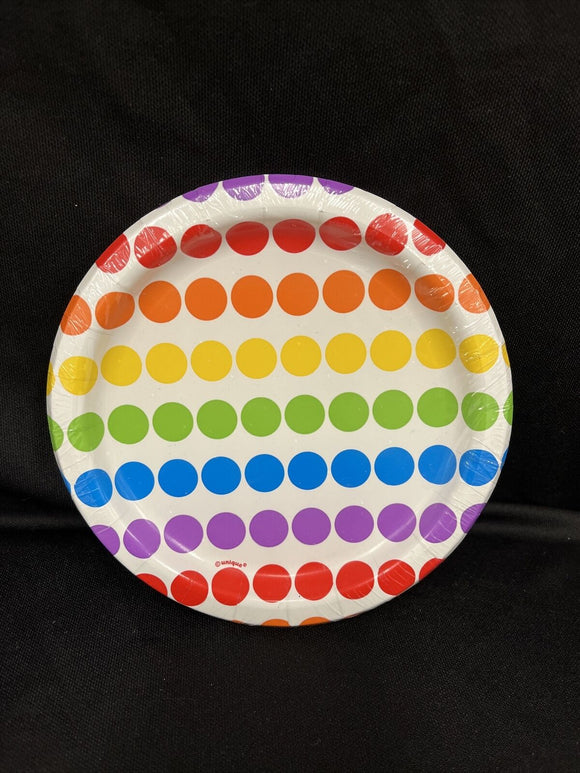 Unique FBA_ Rainbow Dessert Party Paper Plates, 7