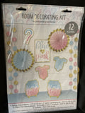 The Big Reveal Gender Pink Blue Baby Shower Party Room 12pc Decorating Kit