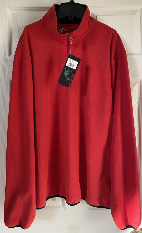 NWT Men's Red Zippered Front Polar Fleece Jacket Size XXL U.S. Life