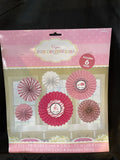 It's A Girl Sweet Safari Baby Shower Paper Fan Birthday Hanging Decorations 6 Pc