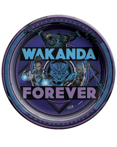 BLACK PANTHER 'Wakanda Forever' LARGE PAPER PLATES (8)~ Birthday Party Dinner