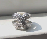 Ladies Silver/Crystal Ring “X” Assorted Sizes NEW