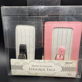 Bride & Groom Luggage Tag Set Pink & Black