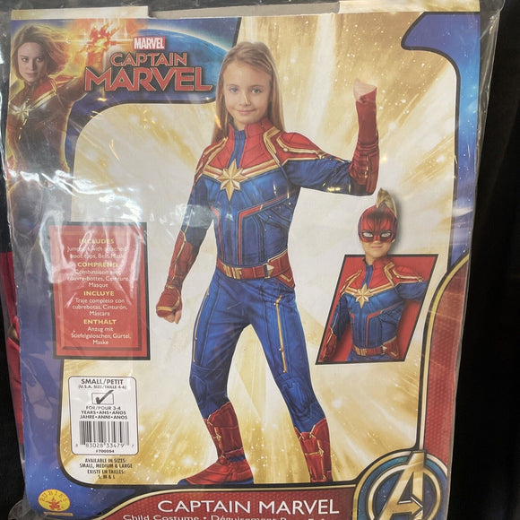 Rubies Captain Marvel Super Hero Costume Halloween Small Kids