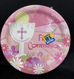 First Communion Girl 10" Luncheon Plates (18 Pack) - Party Supplies