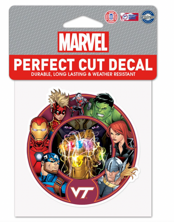 Virginia Tech Hokies Marvel Avengers Perfect Cut Decal 4