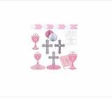 Amscan International Pink Communion Decorating Kit 10-Pieces