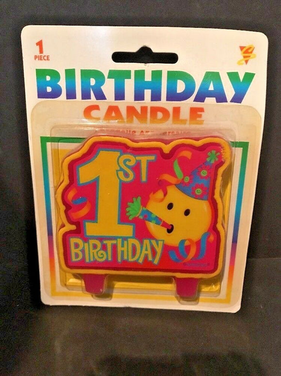1st Birthday Candle Pink NEW