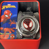 Miles Morales Spinner Flip Cover LCD Youth Watch Blk Band In Collectable Box Marvel