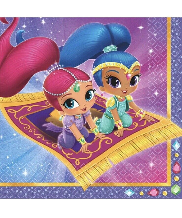 Shimmer & Shine Nick Jr Cartoon Kids Birthday Party Paper Luncheon Napkins