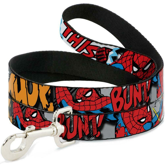 Buckle Down DOG LEASH - SPIDER-MAN W/ACTION VERBIAGE 1
