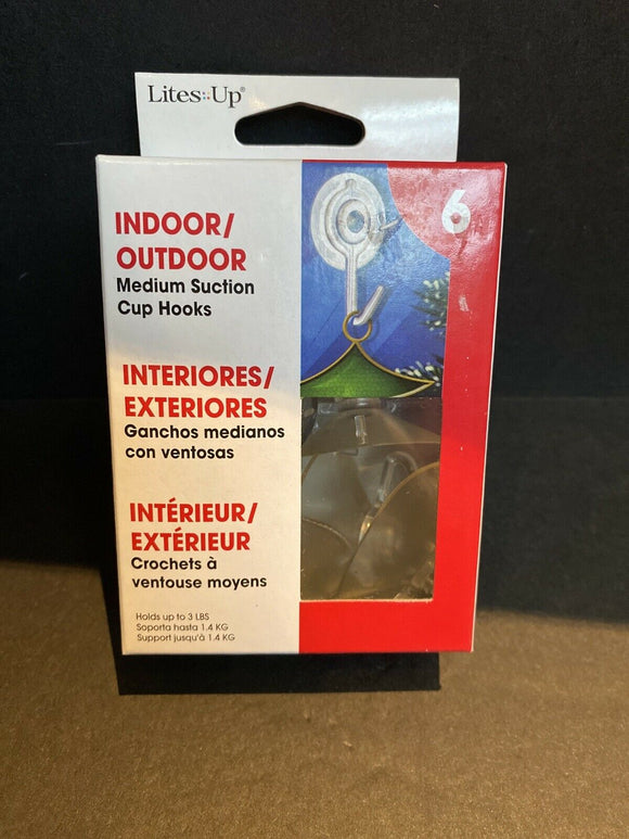 Lites Up Indoor/outdoor Medium Suction Cup Hooks