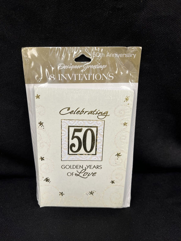 50th Anniversary Write-In Invitations 8 ct.