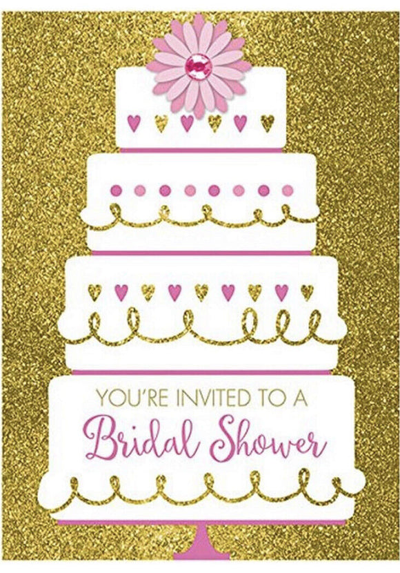 Bridal Shower Cake Jumbo Felix Invitation 8ct