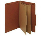 OFFICE DEPOT Legal Size Classification Folders 2 Dividers  - 5 COUNT Brick Red