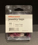 Office Depot Brand Jewelry Tags, 0.38" x 0.81", White, Pack Of 100
