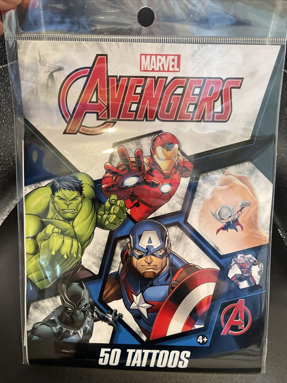 Marvel Avengers 50 Temporary Tattoos Pack Party Favors Made USA