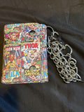 Marvel Comics Mens Trifold Chain Leather Wallet In Collectors Tin