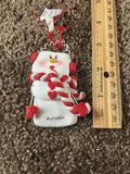Autumn Personalized Snowman Ornament Encore 2004 Red Scarf NEW