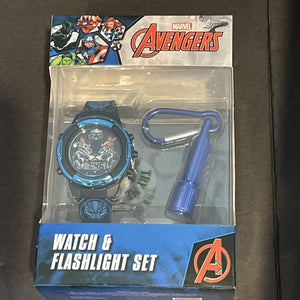 Marvel Avengers Black Panther Youth Watch with Flashlight