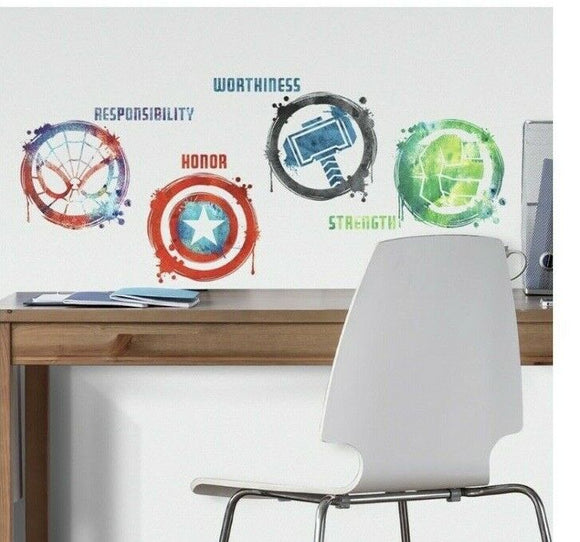MARVEL ICONS Wall Decals Captain America Hulk Spider-Man Thor Stickers Decor New