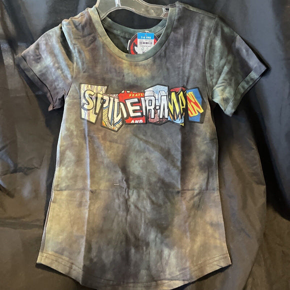 Marvel Spiderman Graphic Tie Dye Tshirt Kids  7-8 Year Old