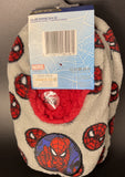 Spiderman  Face Pose Logo Non Slip Fuzzy Sock Slippers Kids Size 8-9 Marvel