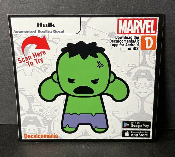 Marvel Hulk Kawaii Vinyl Augmented Reality Decal Sticker 3” New