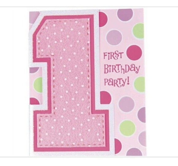 Amscan One Today Girl Lrg Novelty  Invitations 8ct