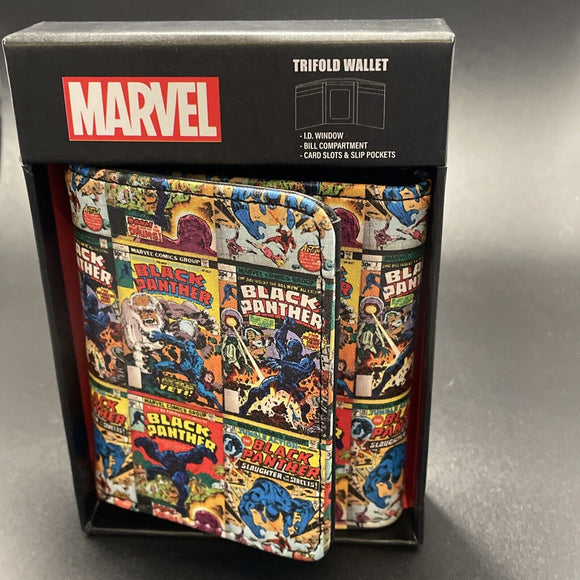 Marvel Black Panther Comic Covers Trifold Wallet