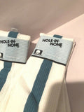 2 Pairs Hole-in-None White/Lt Blue Over the Calf Baseball Socks Sz 10-14 NEW