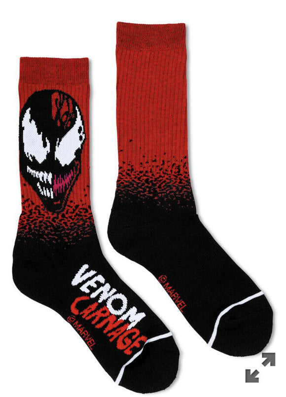 Marvel Venom Carnage Athletic Socks Mens Shoe Size 8-12