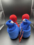 Spiderman Plush Sock Slippers w/ Stuffed Spidey Face Kids Size 7/8