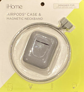 iHome AirPods Case & Magnetic Neckband NEW Sealed Gray