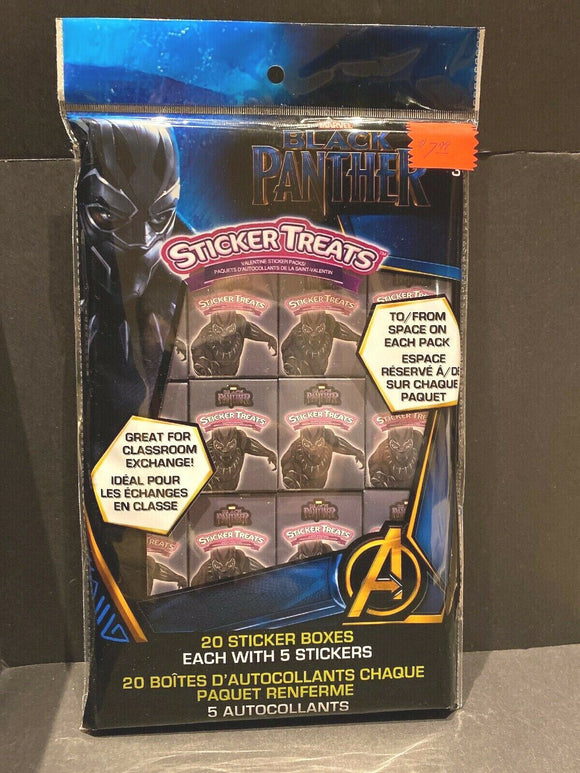 Black Panther 20 StickerTreat Packs Valentine's Day Cards Classroom Exchange Marvel