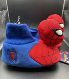 Spiderman Plush Sock Slippers w/ Stuffed Spidey Face Kids Size 9/10