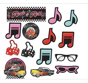 Rock-n-Roll Car 50’s Cutout Wall Decorating Party Decorations 30 PCs